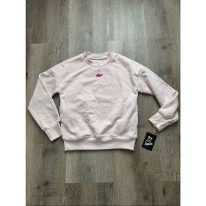 Art Class Girls Light Pink Crewneck Sweater with Embroidered Fish